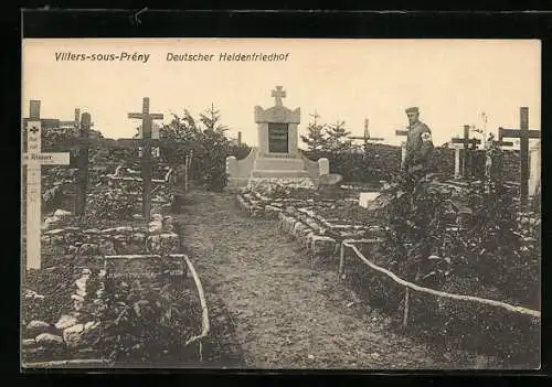 AK Villers-sous-Prény, Deutscher Heldenfriedhof mit Kriegsgräbern