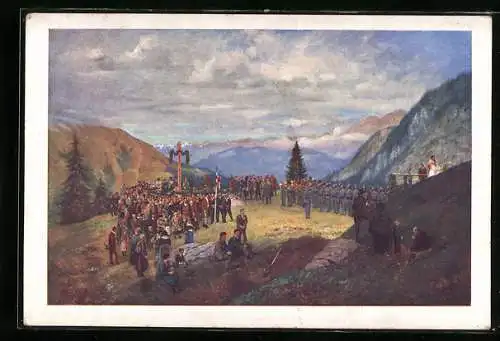 AK Österreich, Einweihung des neu errichteten Heldenfriedhofes auf der Deutsch-Skanitz-Alpe 1924