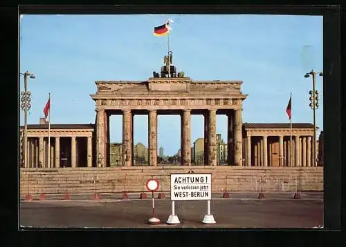 AK Berlin, Mauer am Brandenburger Tor, Grenze