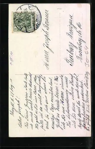 AK Soldat Arm in Arm mit seinem Mädchen