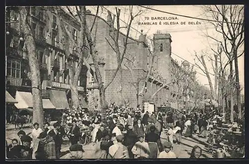 AK Barcelona, Ramblas e Iglesia de Belen