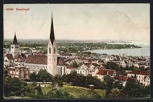 AK Rorschach, Ortsansicht mit der Kirche