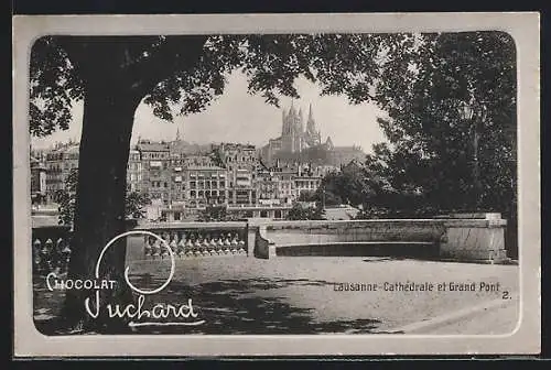 AK Lausanne, Cathédrale et Grand Pont, Chocolat Suchard