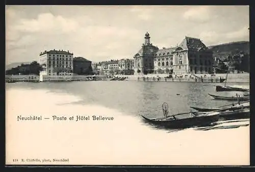 AK Neuchatel, Poste et Hotel Bellevue