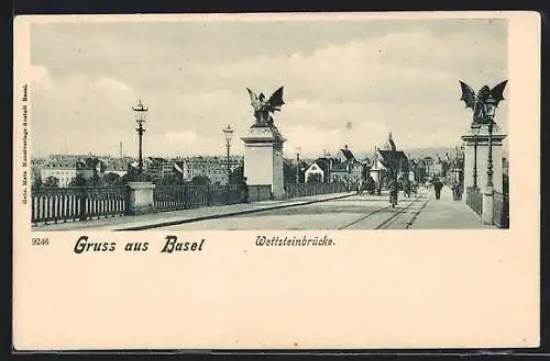 AK Basel, Partie auf der Wettsteinbrücke