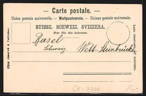 AK Basel, Partie auf der Wettsteinbrücke