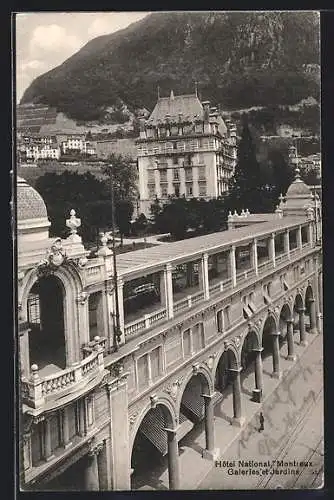 AK Montreux, Hôtel National, Galeries et Jardins