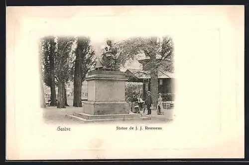 AK Genève, Statue de J. J. Rousseau