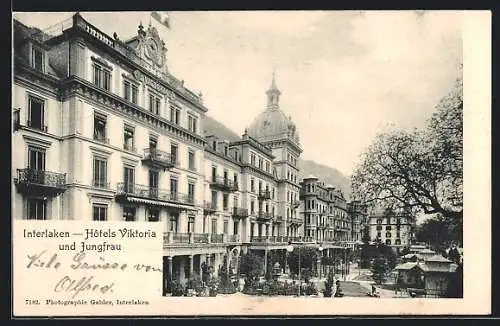AK Interlaken, Hotels Viktoria und Jungfrau, Platz