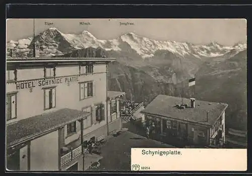 AK Wilderswil, Hotel Schynigeplatte mit Eiger, Mönch und Jungfrau