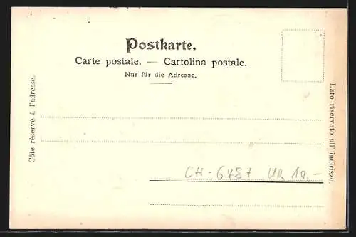 AK Goeschenen, Ortsansicht mit Gotthardbahn