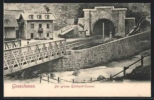 AK Goeschenen, Eingang zum grossen Gotthard-Tunnel