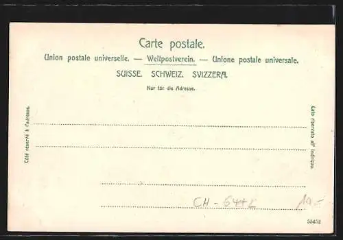 AK Gersau, Ortspartie mit Kirche