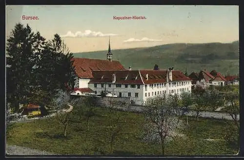 AK Sursee, Blick auf das Kapuziner-Kloster