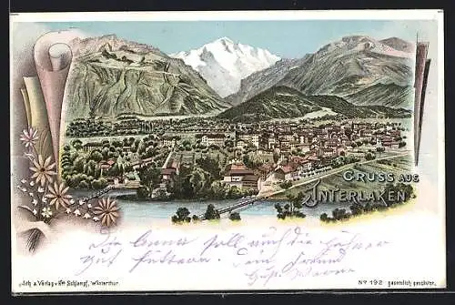 Lithographie Interlaken, Panorama