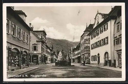 AK Oberndorf a. N., Hauptstrasse mit Rathaus