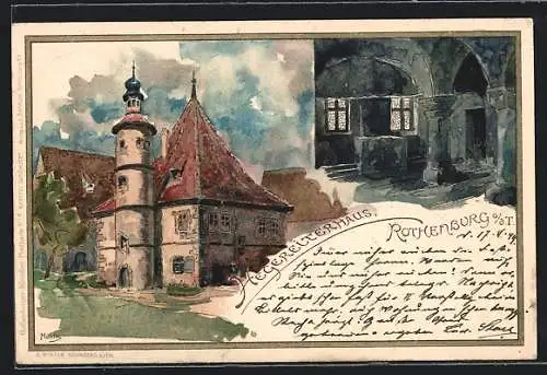 Künstler-AK sign. Mahler: Rothenburg / Tauber, Hegereiterhaus, Innenansicht