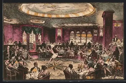 Künstler-AK Köln, Kaiserhof-Palast, Königin-Diele u. Bar, Salomonsgasse 11