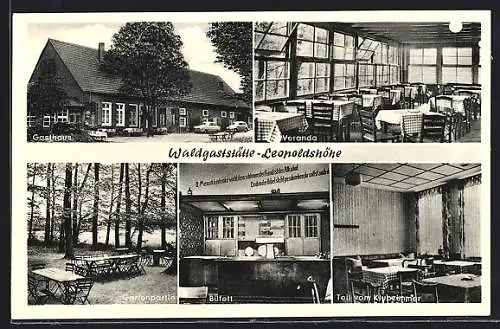 AK Nottuln, verschiedene Ansichten der Waldgaststätte Leopoldshöhe