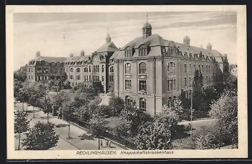 AK Recklinghausen, Knappschaftskrankenhaus mit Strassenpartie