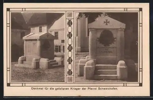 AK Schwarzhofen, Denkmal für die gefallenen Krieger der Pfarrei Schwarzhofen