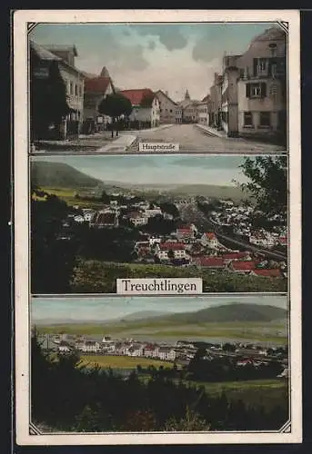 AK Treuchtlingen, Hauptstrasse, Ortsansicht aus der Vogelschau