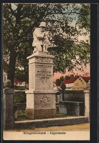 AK Ergersheim, Ansicht vom Kriegerdenkmal