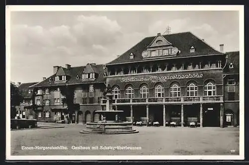 AK Essen-Margaretenhöhe, Gasthaus mit Schatzgräberbrunnen