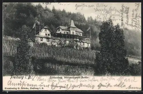 AK Freiburg i. B., Schlossberg, Gasthaus und Weinrestaurant Dattler