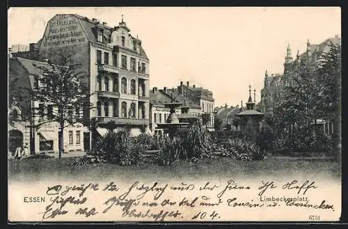 AK Essen, Limbeckerplatz mit Fassaden
