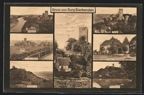 AK Blankenstein / Ruhr, Burg Blankenstein mit Ruhrtal-Ansichten