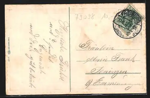 AK Freiburg i. Br., Kaiserbrücke und Johanniskirche