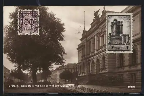 AK Crefeld, Carlsplatz mit Kaiser Wilhelm-Museum