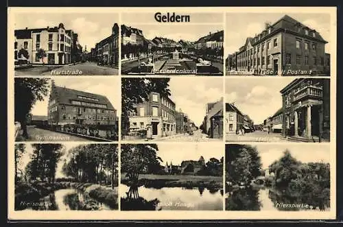AK Geldern, Hartstrasse, Gymnasium, Bahnhofstrasse, Issumerstrasse
