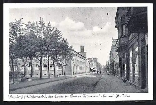 AK Homberg /Niederrhein, Moerserstrasse mit Rathaus