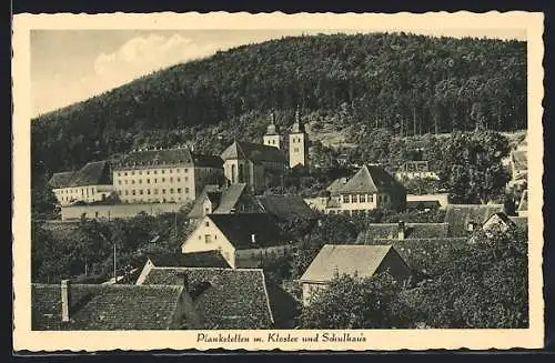 AK Plankstetten, Teilansicht mit Kloster und Schulhaus