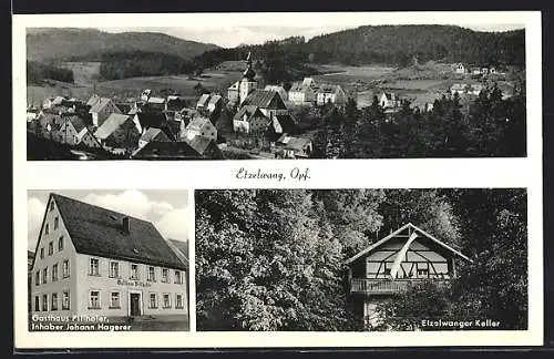 AK Etzelwang / Opf., Ortsansicht, Gasthaus Pillhofer, Etzelwanger Keller