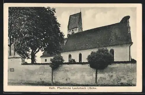 AK Lauterbach / Schwarzwald, Blick auf die Katholische Pfarrkirche