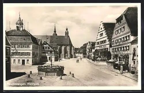 AK Feuchtwangen, Hotel Post am Marktplatz