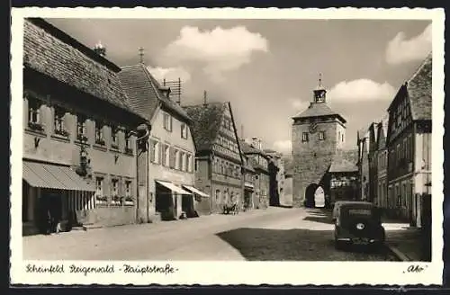 AK Scheinfeld, Hauptstrasse mit Glockenturm