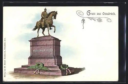 AK Osnabrück, Reiterstatue Wilhelm der Grosse