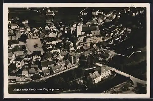 AK Regen /Bay. Wald, Ortsansicht vom Flugzeug aus