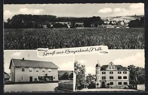 AK Bayerbach / Rottal, Ortsansicht und Gemischtwaren, Inh. Jakob Wallner