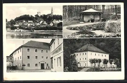 AK Bad Abbach, Schwefelquelle, Kurhaus, Hotel Waldfrieden