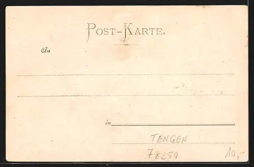 AK Thengen, Ortsansicht mit Burgruine