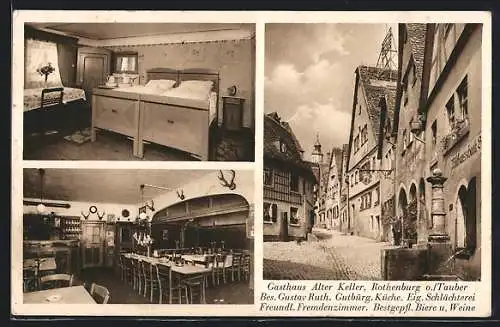 AK Rothenburg ob der Tauber, Gasthaus Alter Keller