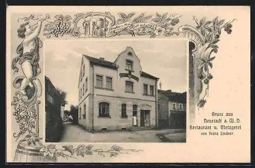 AK Neustadt / Waldnaab, Restaurant und Metzgerei von Franz Lindner