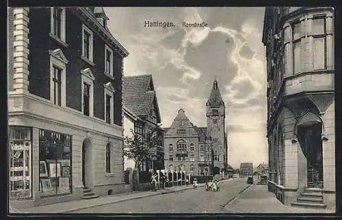 AK Hattingen / Ruhr, Roonstrasse mit Büchergeschäft