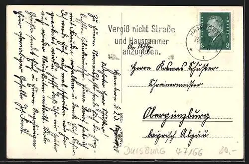 AK Hamborn-Marxloh, Gasthof Kolpinghaus mit Strassenpartie