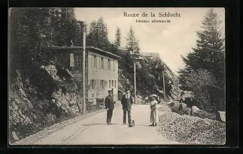 AK Route de la Schlucht, Douane allemande